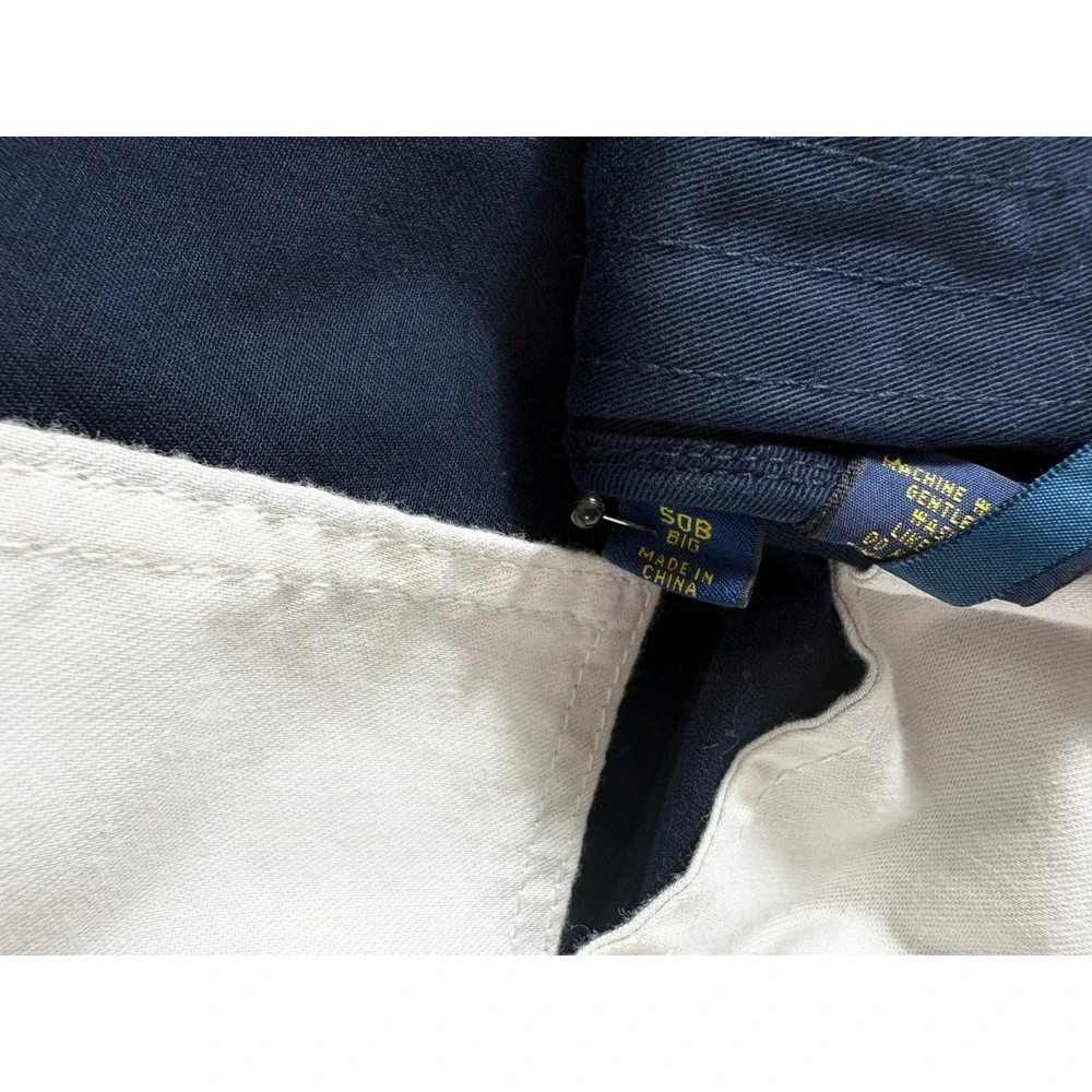 Polo Ralph Lauren Chino Shorts Mens 50B Navy Blue Relaxed Classic Fit Dark Wash‎
